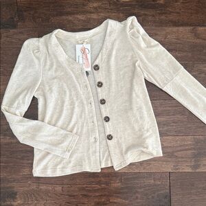 Hayden Girls Cream Button-Up Sweater
